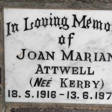 ATTWELL Joan Marian nee KERBY 1916-1973