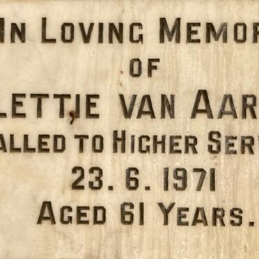 AARDT Lettie, van -1971