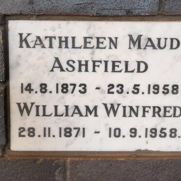 ASHFIELD William Winfred 1871-1958 & Kathleen Maud 1873-1958