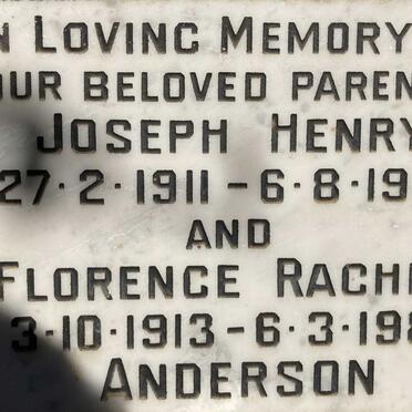 ANDERSON Joseph Henry 1911-1980 & Florence Rachel 1913-1981