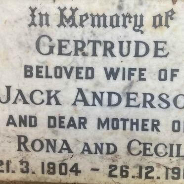 ANDERSON Gertrude 1904-1960