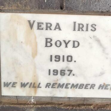 BOYD Vera Iris 1910-1967