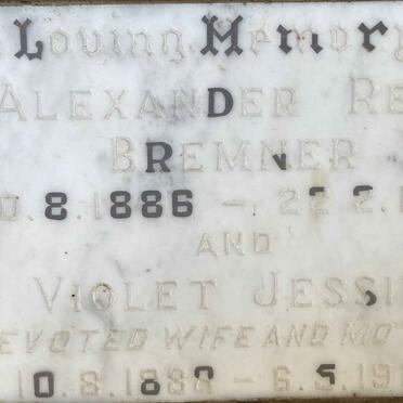 BREMNER Alexander Reid 1886-1963 & Violet Jessie 1888-1968