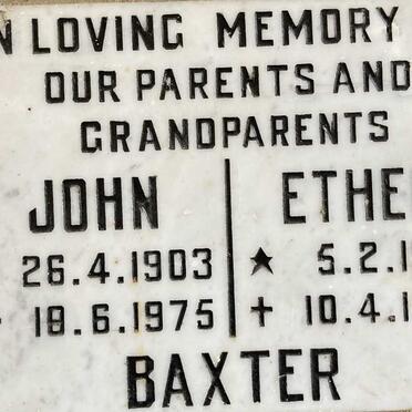 BAXTER John 1903-1975 & Ethel 1909-1997