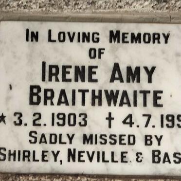 BRAITHWAITE Irene Amy 1903-1990