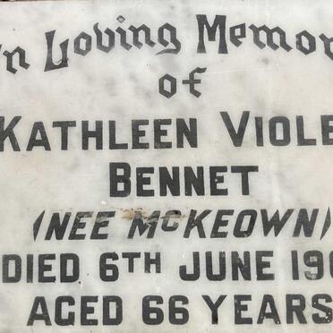 BENNET Kathleen Violet nee MCKEOWN -1960