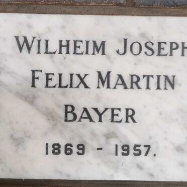 BAYER Wilheim Joseph Felix Martin 1869-1957