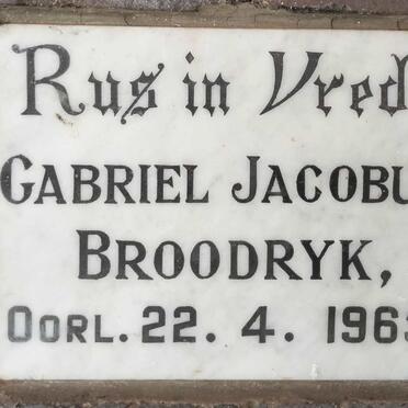 BROODRYK Gabriel Jacobus -1965