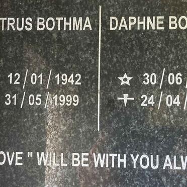 BOTHMA Petrus 1942-1999 & Daphne 1937-2005