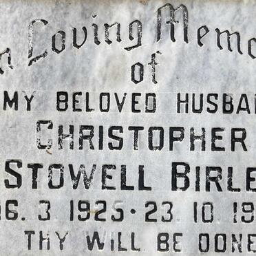 BIRLEY Christopher Stowell 1925-1988