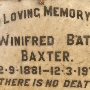 BAXTER Winifred Bath 1881-1971