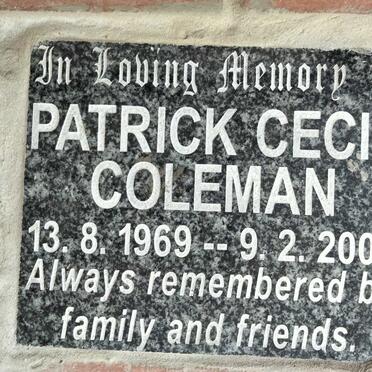 COLEMAN Patrick Cecil 1969-2007