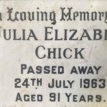 CHICK Julia Elizabeth -1963