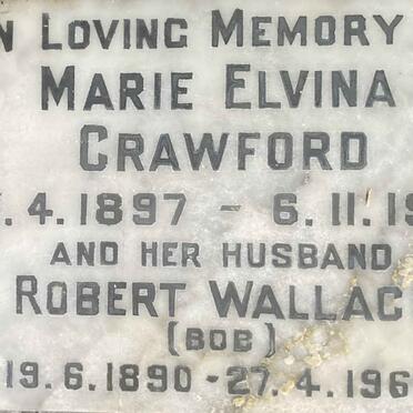 CRAWFORD Robert Wallace 1890-1964 & Marie Elvina 1897-1961