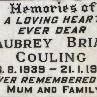 COULING Aubrey Brian 1939-1972