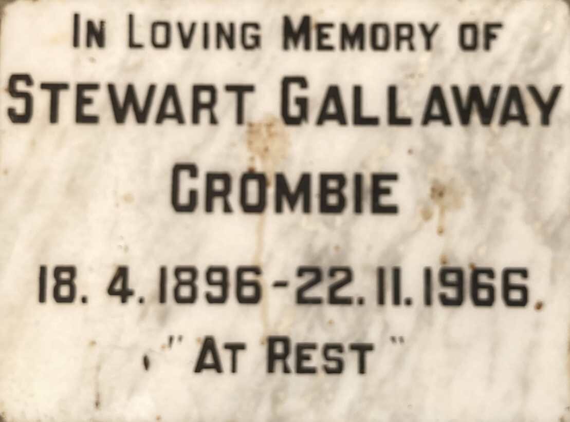 CROMBIE Stewart Gallaway 1896-1966