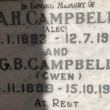 CAMPBELL A.H. 1883-1961 & G.B. 1889-1978