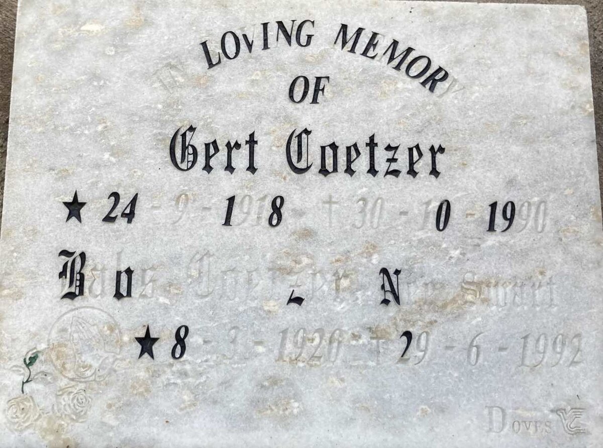 COETZER Gert 1918-1990 & Babs SWART 1920-1992