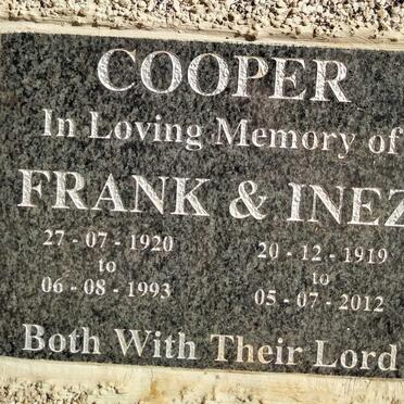 COOPER Frank 1920-1993 & Inez 1919-2012