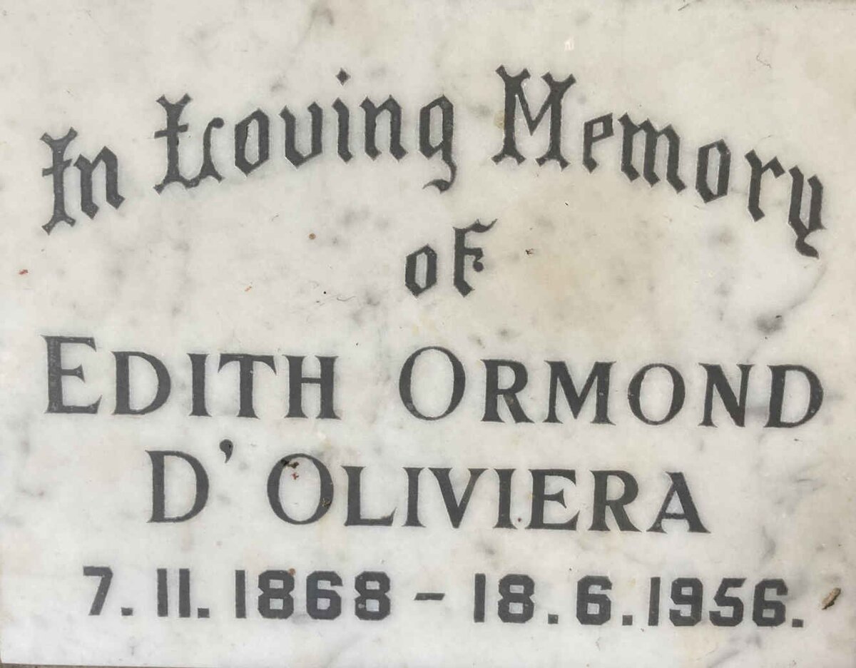 D'OLIVIERA Edith Ormond 1868-1956