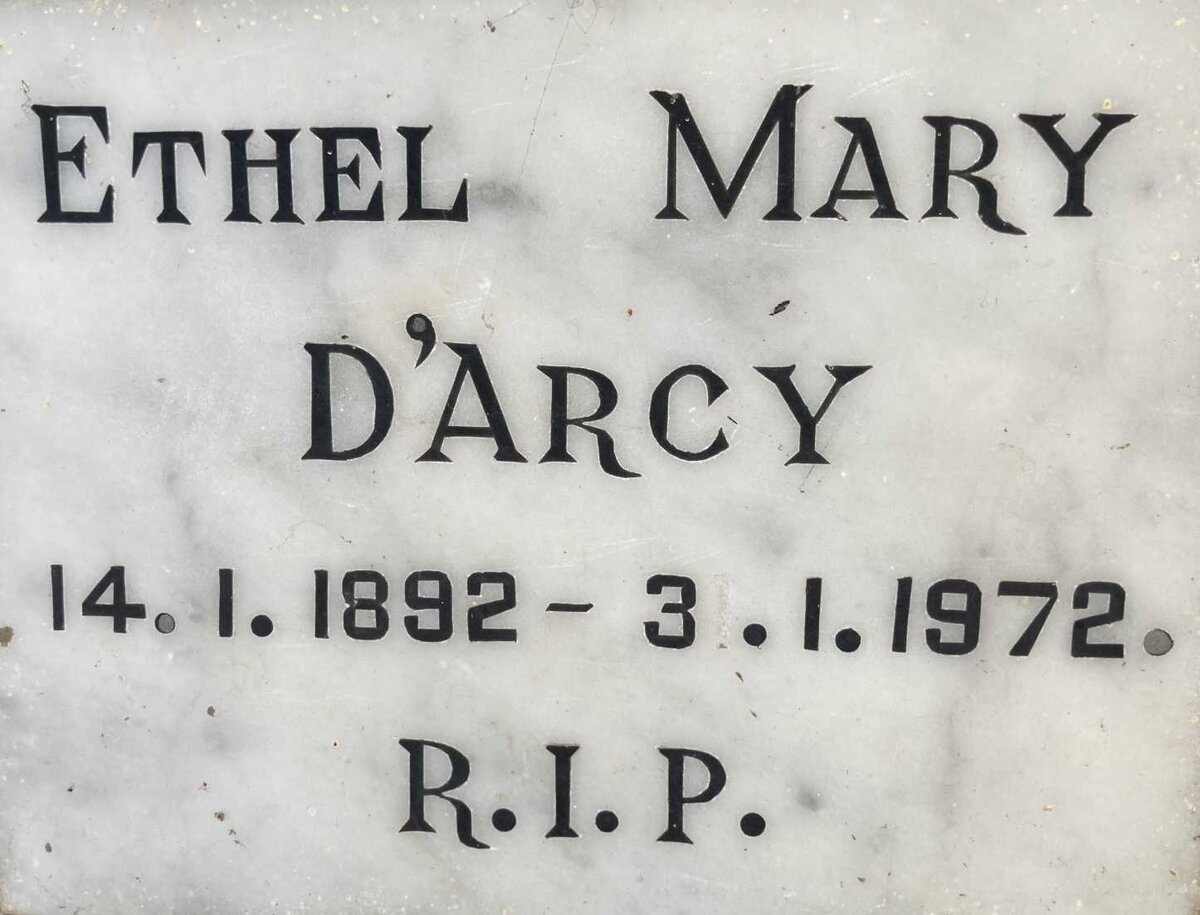 D'ARCY Ethel Mary 1892-1972