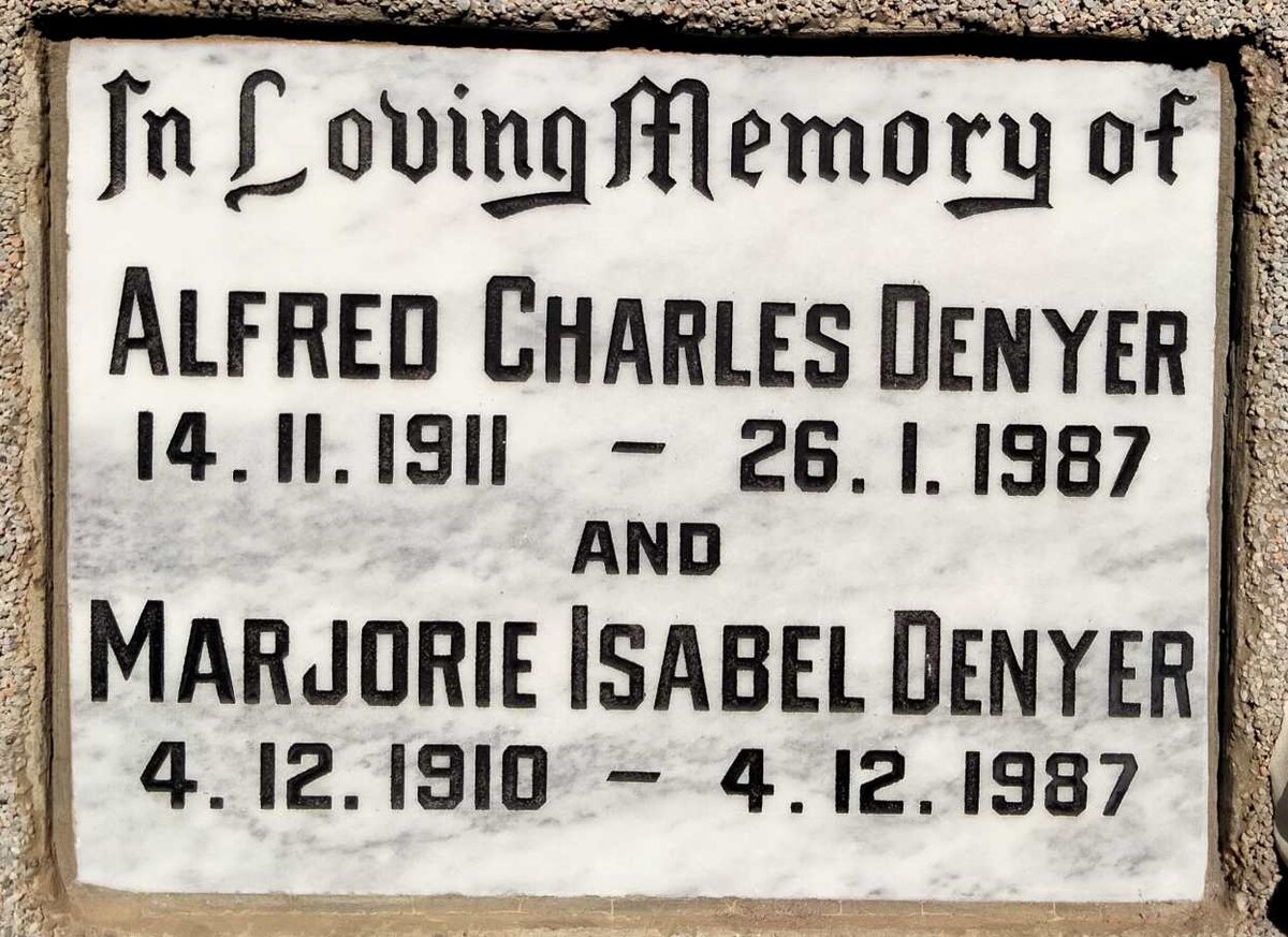 DENYER Alfred Charles 1911-1987 & Marjorie Isabel 1910-1987