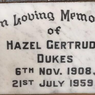 DUKES Hazel Gertrude 1908-1959