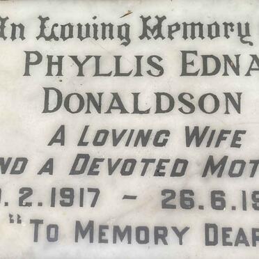 DONALDSON Phyllis Edna 1917-1963
