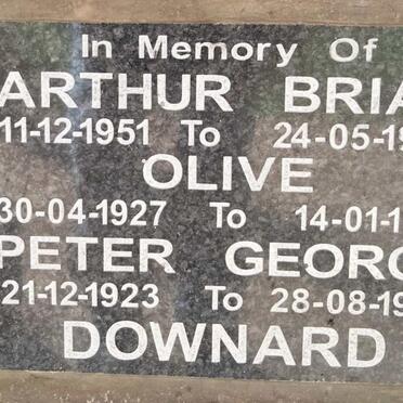 DOWNARD Peter George 1923-1999 & Olive 1927-1988 :: DOWNARD Arthur Brian 1951-1968
