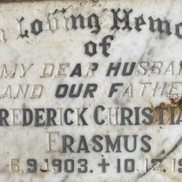 ERASMUS Frederick Christiaan 1903-1975