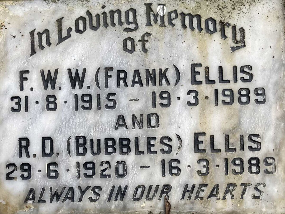ELLIS F.W.W. 1915-1989 & R.D. 1920-1989