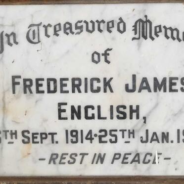 ENGLISH Frederick James 1914-1958