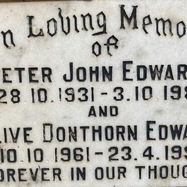 EDWARDS Peter John 1931-1982 :: EDWARDS Clive Donthorn 1961-1993