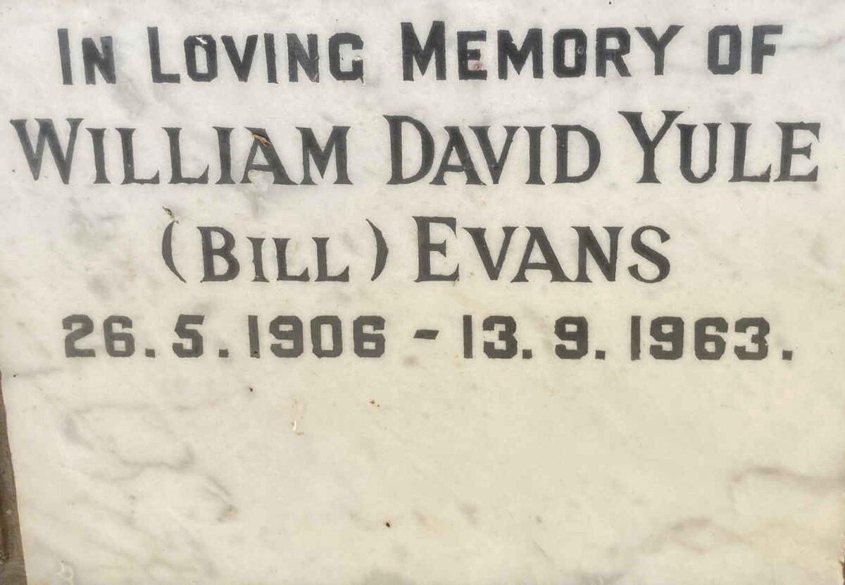 EVANS William David Yule 1906-1963