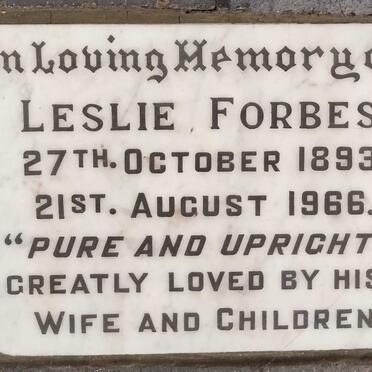 FORBES Leslie 1893-1966