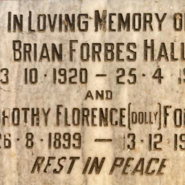 FORBES Dorothy Florence 1899-1985 :: HALL Brian Forbes 1920-1971 
