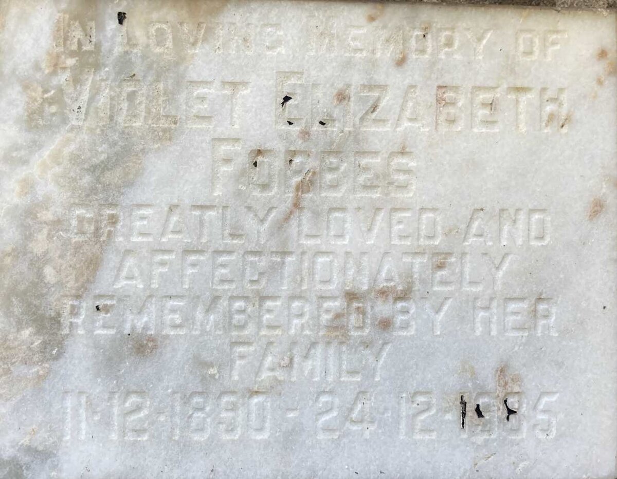 FORBES Violet Elizabeth 1890-1985