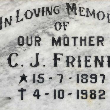 FRIEND C.J. 1897-1982