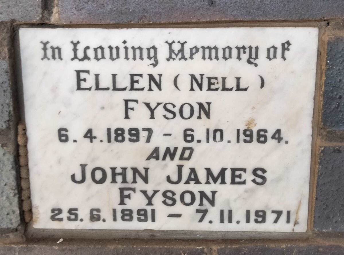 FYSON John James 1891-1971 & Ellen 1897-1964