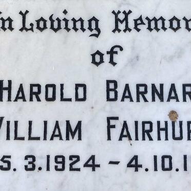 FAIRHURST Harold Barnard William 1924-1971