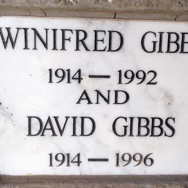 GIBBS David 1914-1996 & Winifred 1914-1992