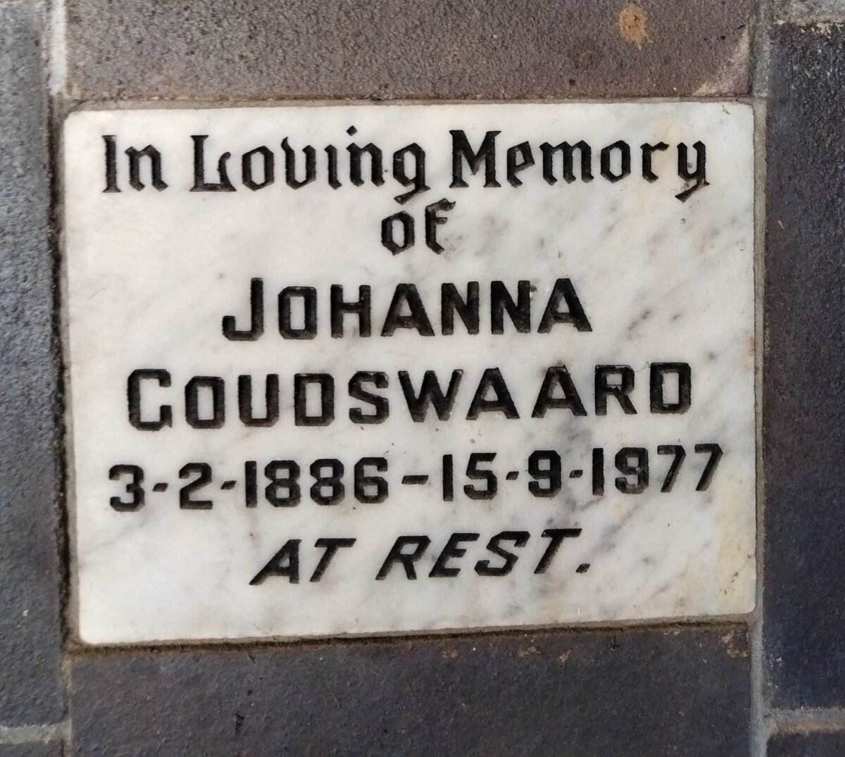 GOUDSWAARD Johanna 1886-1977