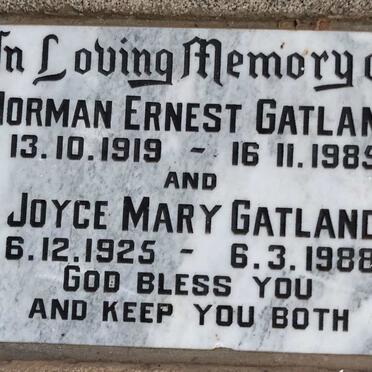 GATLAND Norman Ernest 1919-1985 & Joyce Mary 1925-1988
