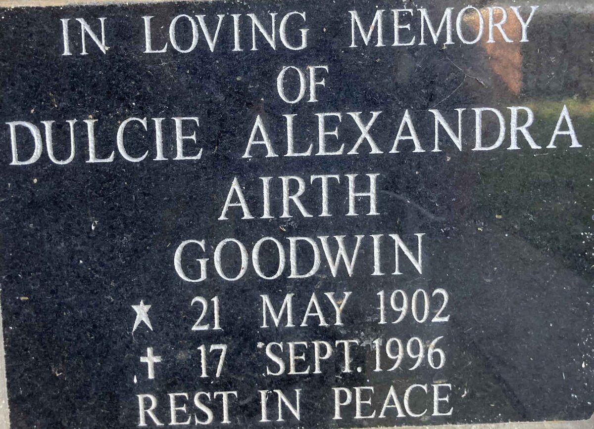 GOODWIN Dulcie Alexandra Airth 1902-1996