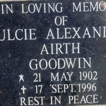 GOODWIN Dulcie Alexandra Airth 1902-1996