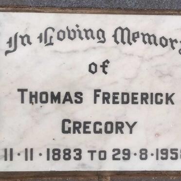 GREGORY Thomas Frederick 1883-1958