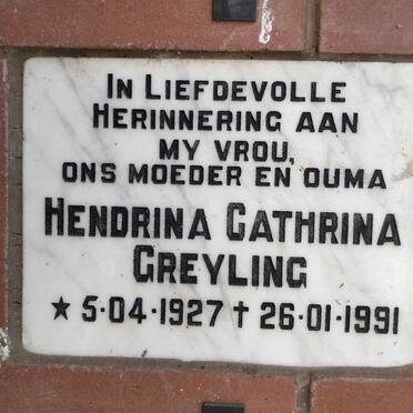 GREYLING Hendrina Cathrina 1927-1991