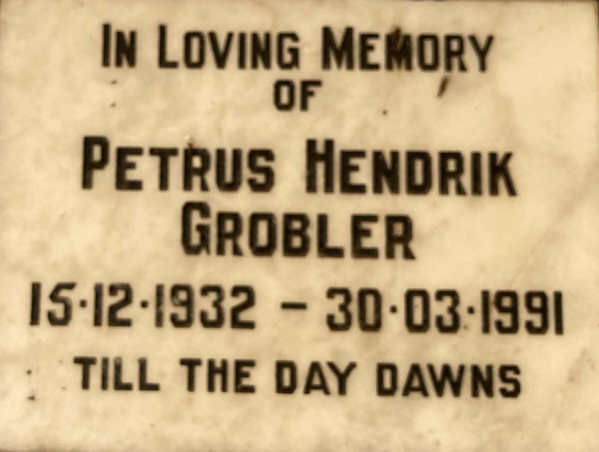 GROBLER Petrus Hendrik 1932-1991