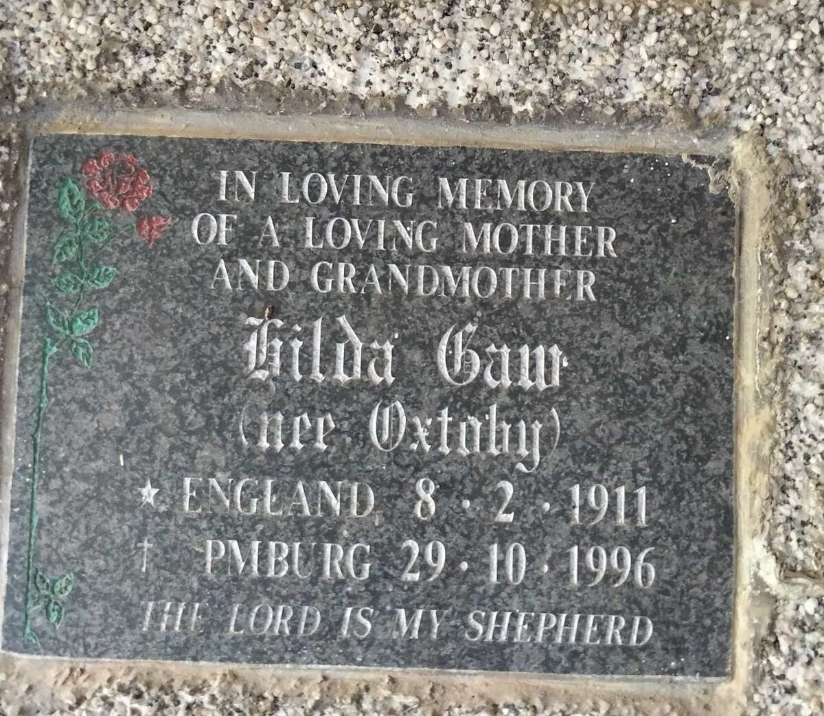 GAW Hilda nee OXTOBY 1911-1996