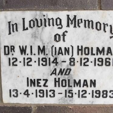 HOLMAN W.I.M. 1914-1961 & Inez 1913-1983